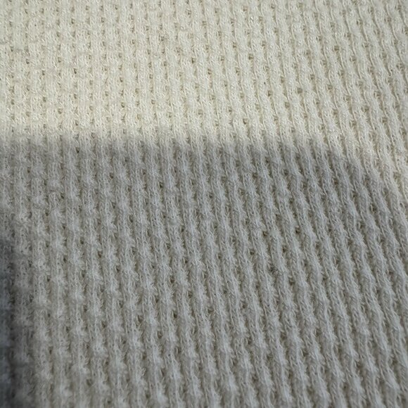 FREE PEOPLE Long Embroidered Sleeve Thermal Top Shirt Knit Cream Ivory XS - Picture 10 of 10